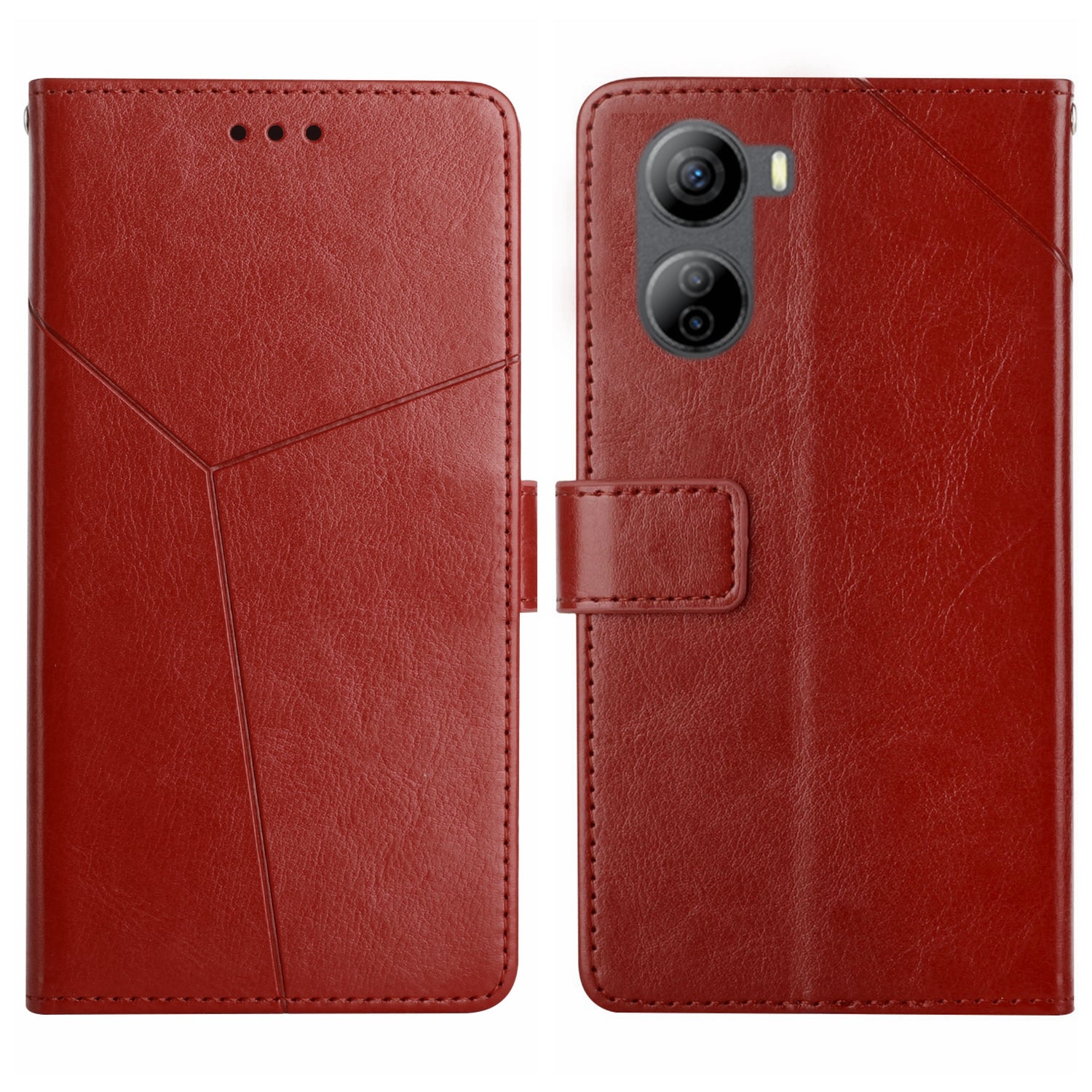 HT01 For ZTE Libero 5G IV Case Imprint PU Leather+TPU Phone Wallet Cover - Black