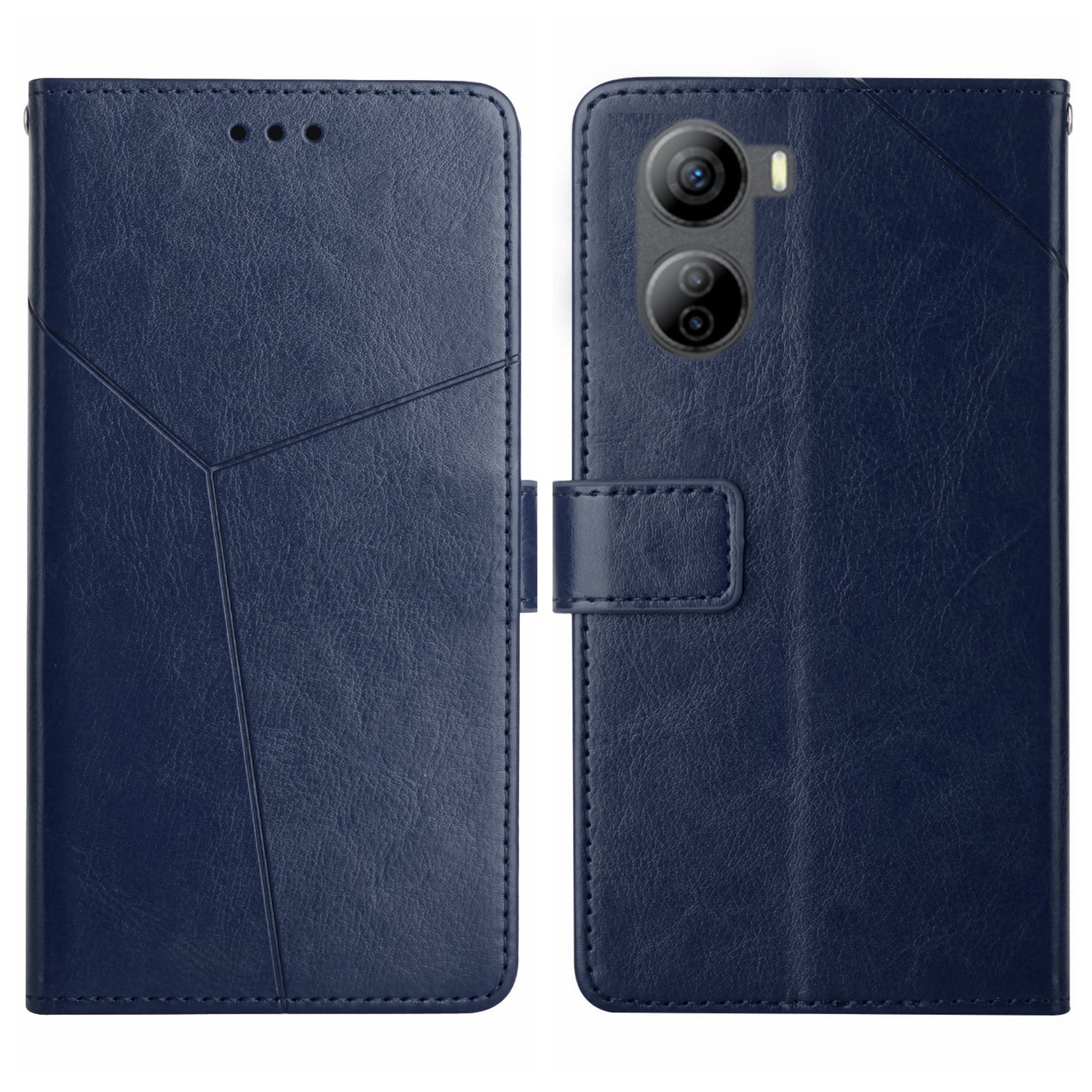 HT01 For ZTE Libero 5G IV Case Imprint PU Leather+TPU Phone Wallet Cover - Black