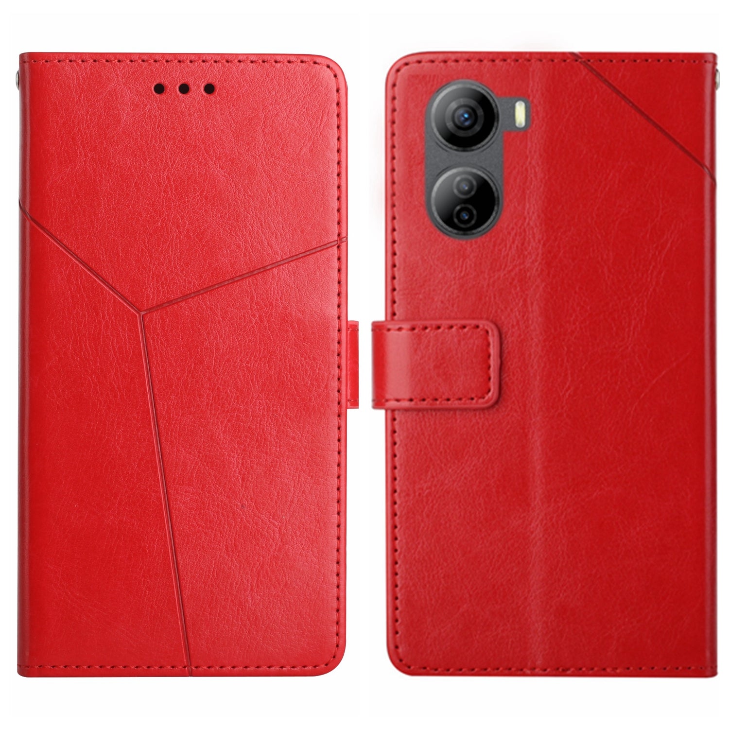 HT01 For ZTE Libero 5G IV Case Imprint PU Leather+TPU Phone Wallet Cover - Black