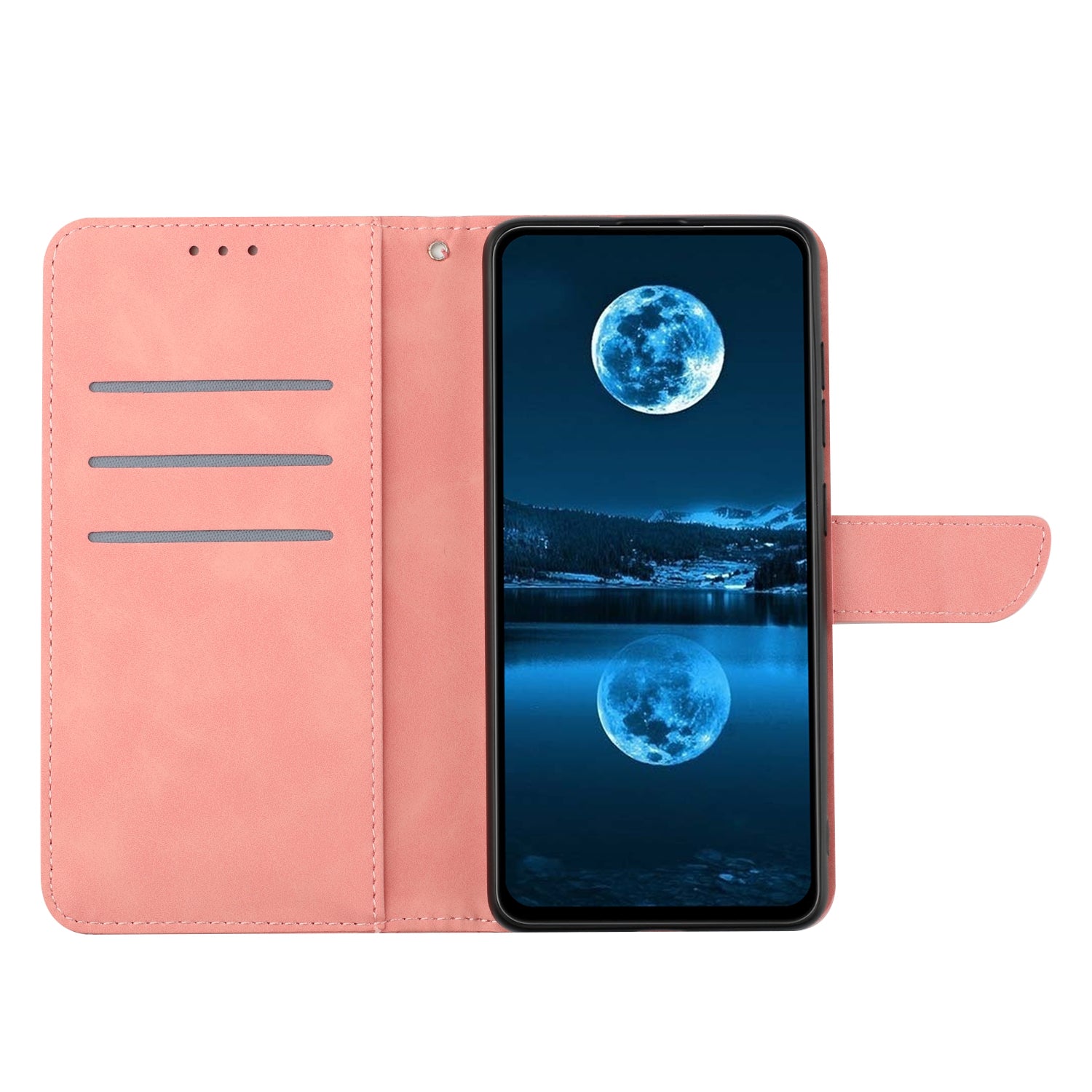HT05 For ZTE Libero 5G IV Case Leather Splicing Imprinted Line Phone Wallet Cover - Pink