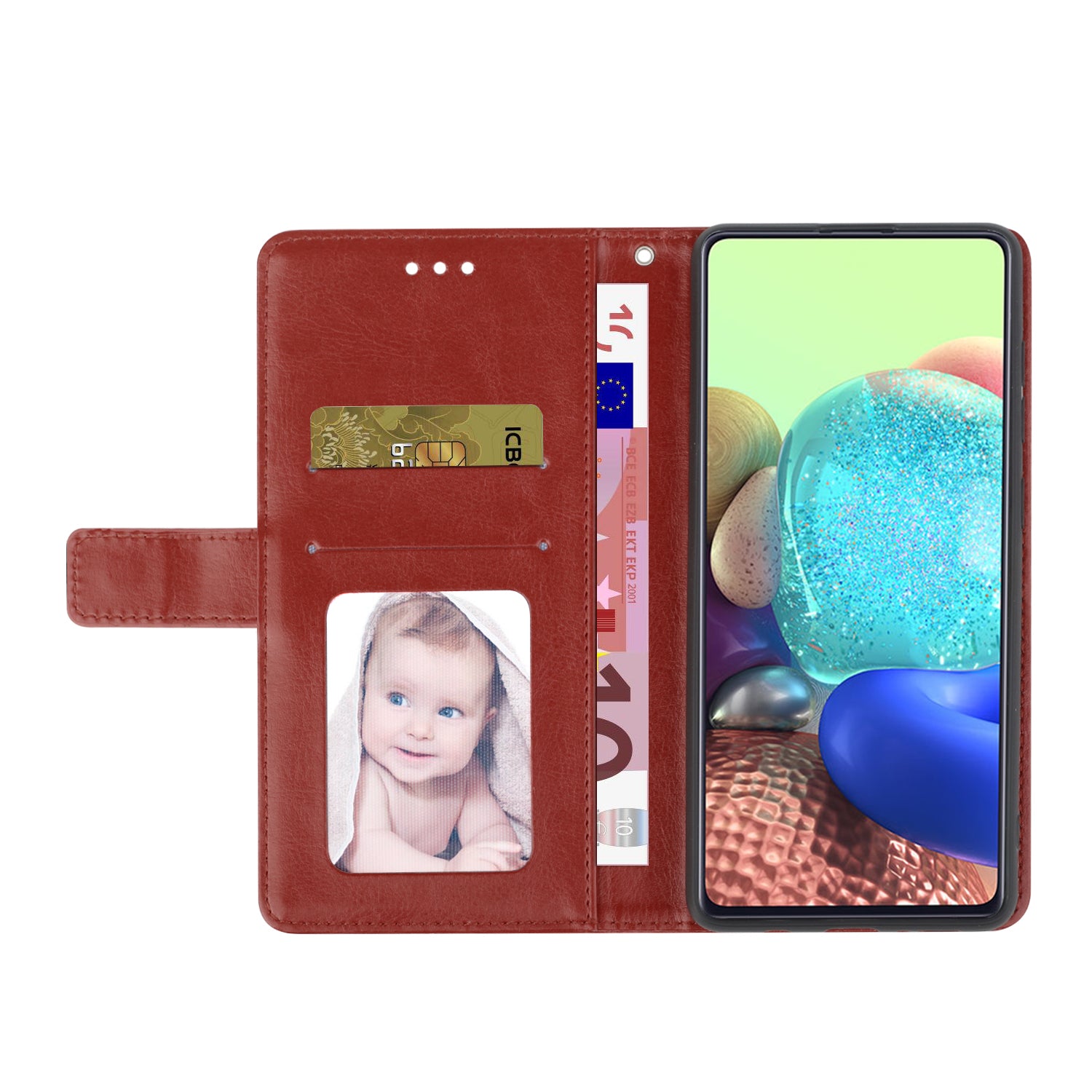 HT01 For Honor X8b 4G Case Y-shaped Line Imprinted Phone Cover with Wrist Strap - Brown