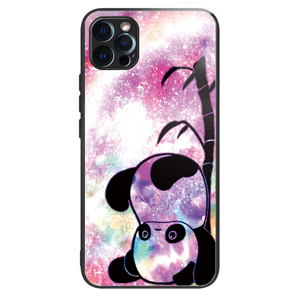For iPhone 15 Pro Pattern Tempered Glass Case Protective Phone Cover - Colorful Butterflies