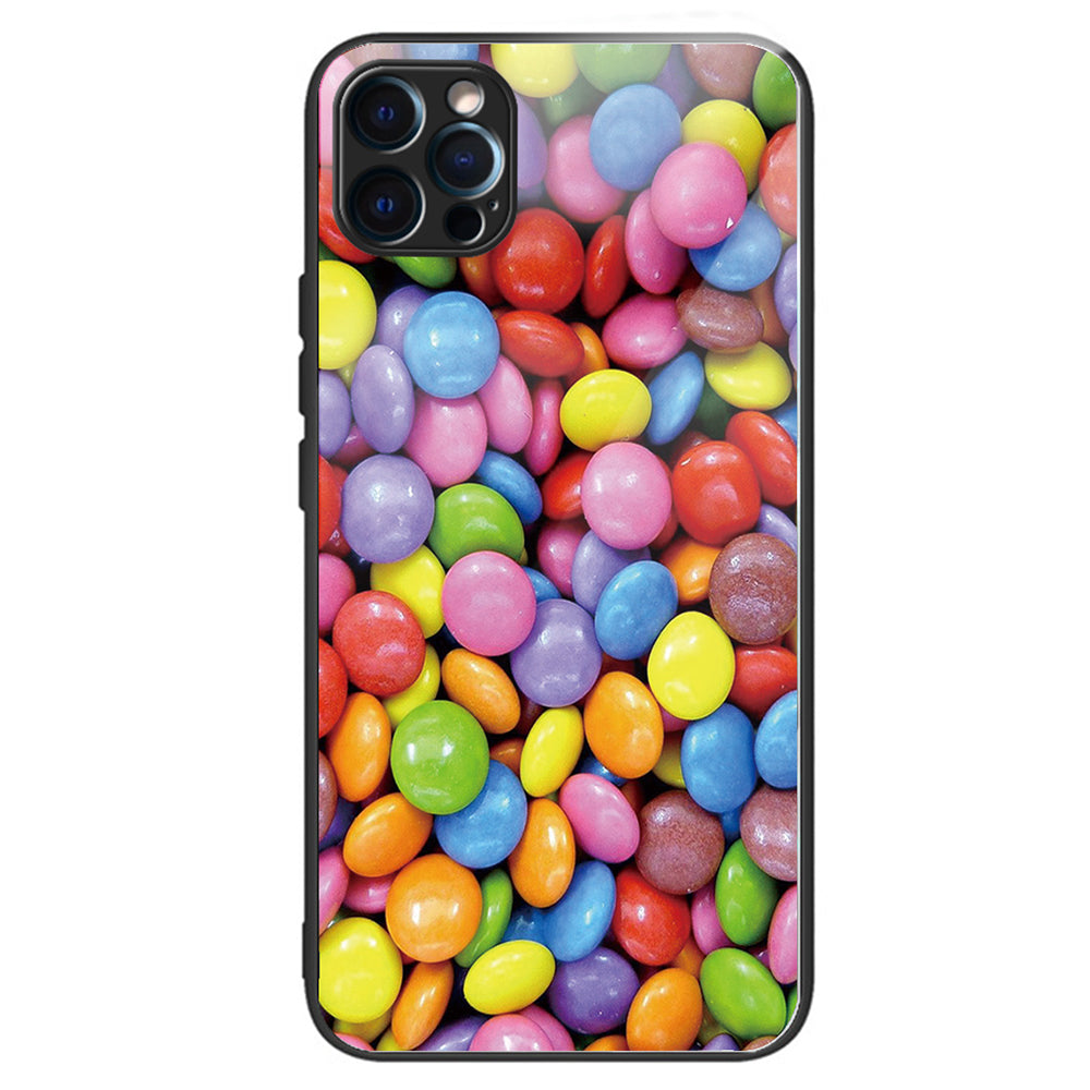 For iPhone 15 Pro Max Pattern Printing Case Anti-Scratch Tempered Glass Phone Cover - Rose