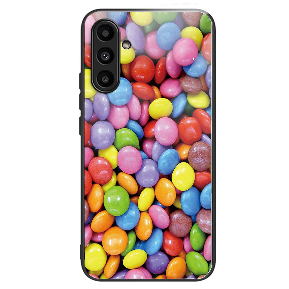 For Samsung Galaxy A14 4G / 5G Pattern Printing Phone Case Tempered Glass+TPU Cover - Rose