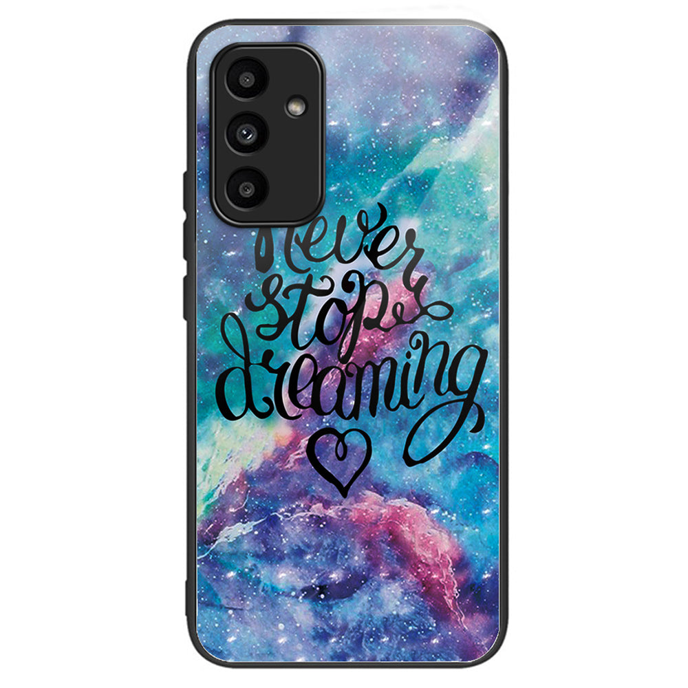 For Samsung Galaxy A15 4G / 5G Case Tempered Glass Phone Cover with Pattern Design - Colorful Flowers