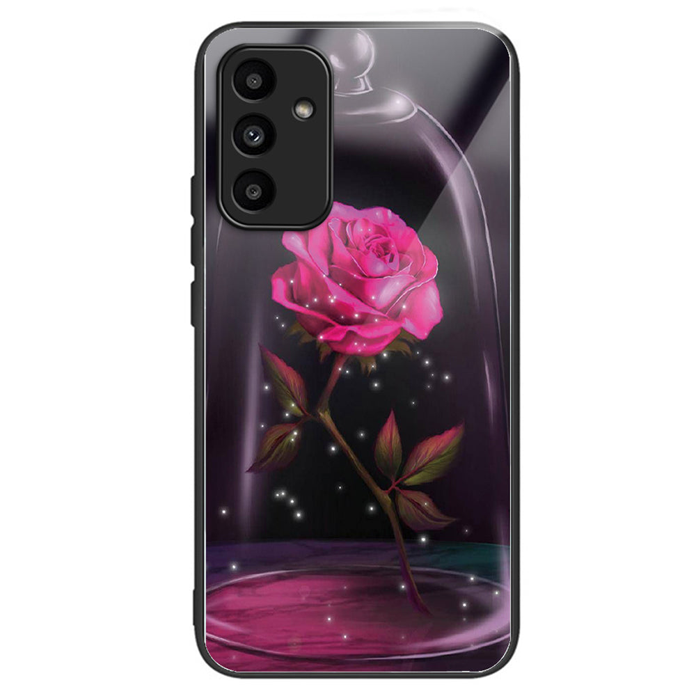For Samsung Galaxy A15 4G / 5G Case Tempered Glass Phone Cover with Pattern Design - Colorful Flowers