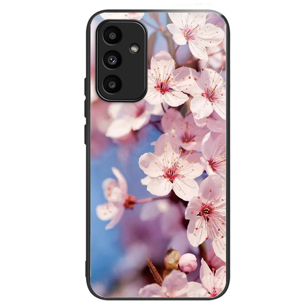 For Samsung Galaxy A15 4G / 5G Case Tempered Glass Phone Cover with Pattern Design - Colorful Flowers