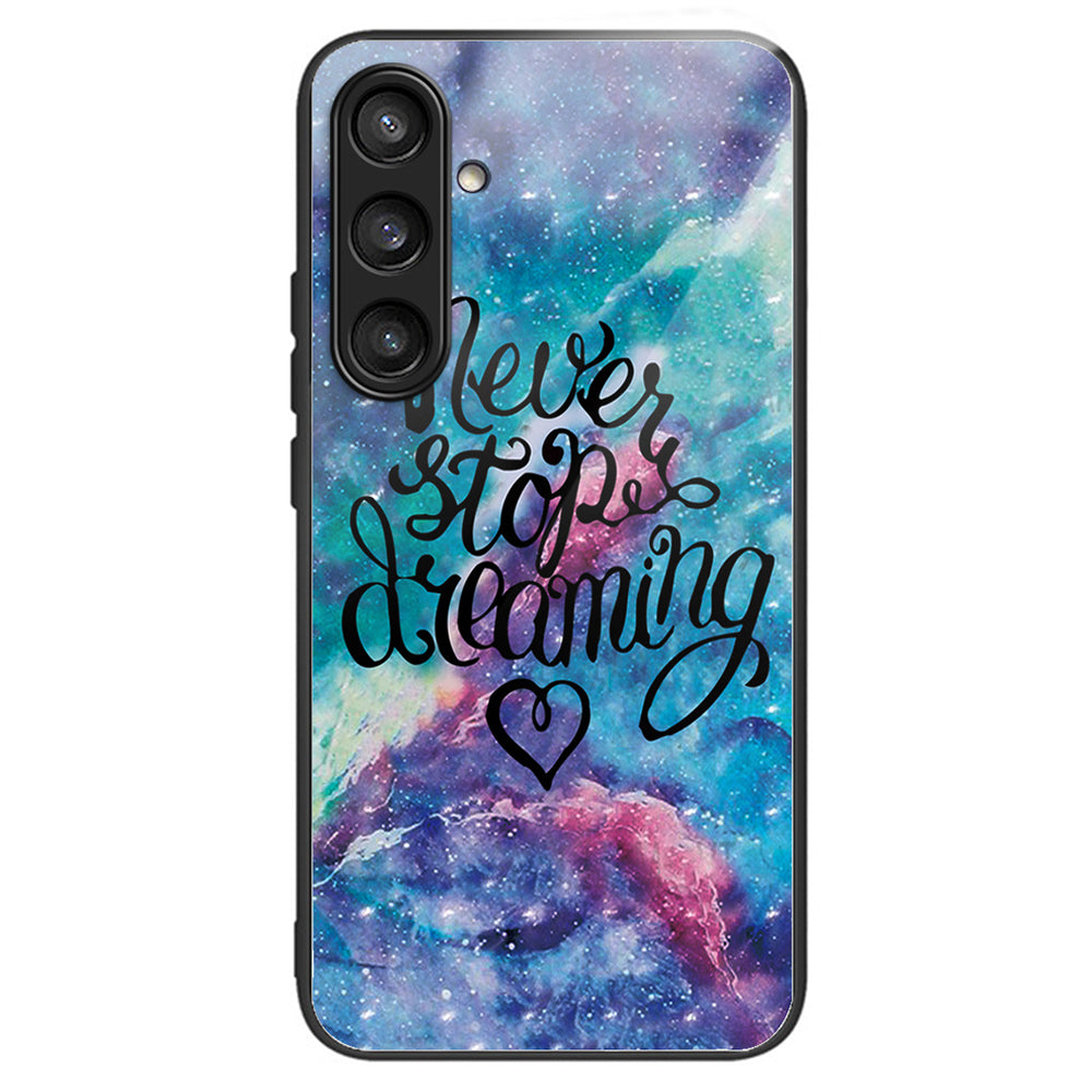 For Samsung Galaxy S23 FE Phone Case with Tempered Glass Back Shell Pattern Design - Rainbow Candy