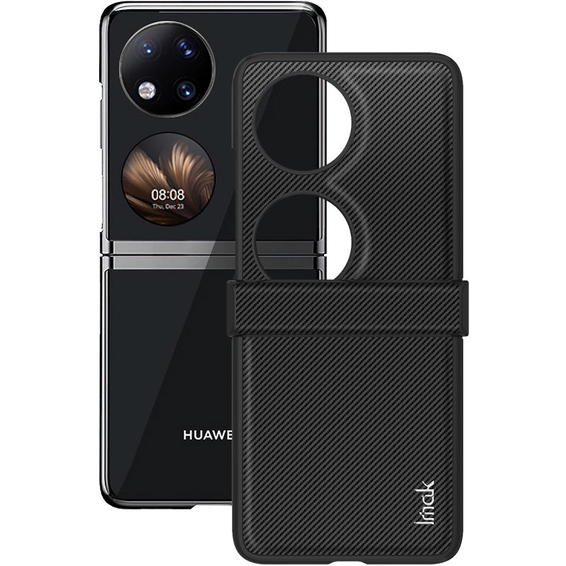 IMAK Ruiyi Series for Huawei Pocket 2 Phone Case Leather+PC Cover Carbon Fiber Texture