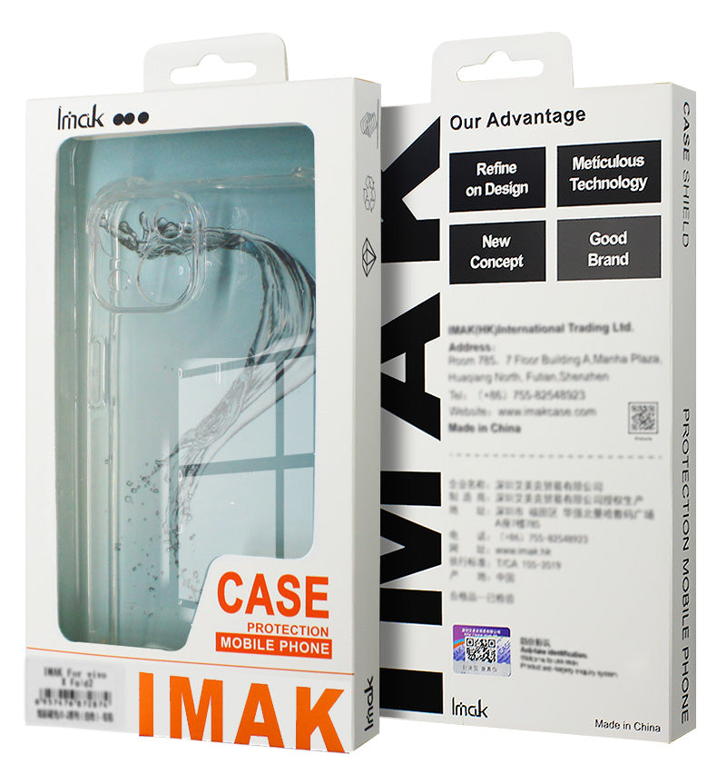 IMAK for Xiaomi Redmi 13C 5G / Redmi 13R 5G Clear TPU Case Anti-drop Airbag Protection - Transparent Black