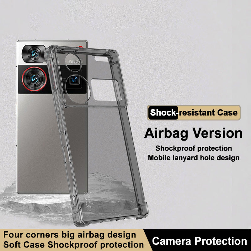 IMAK TPU Case for ZTE nubia Z60 Ultra Anti-drop Phone Cover Airbag Protection - Transparent Black