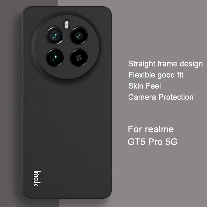 IMAK UC-4 Series for Realme GT5 Pro 5G TPU Case Protective Phone Cover Straight Edge - Black