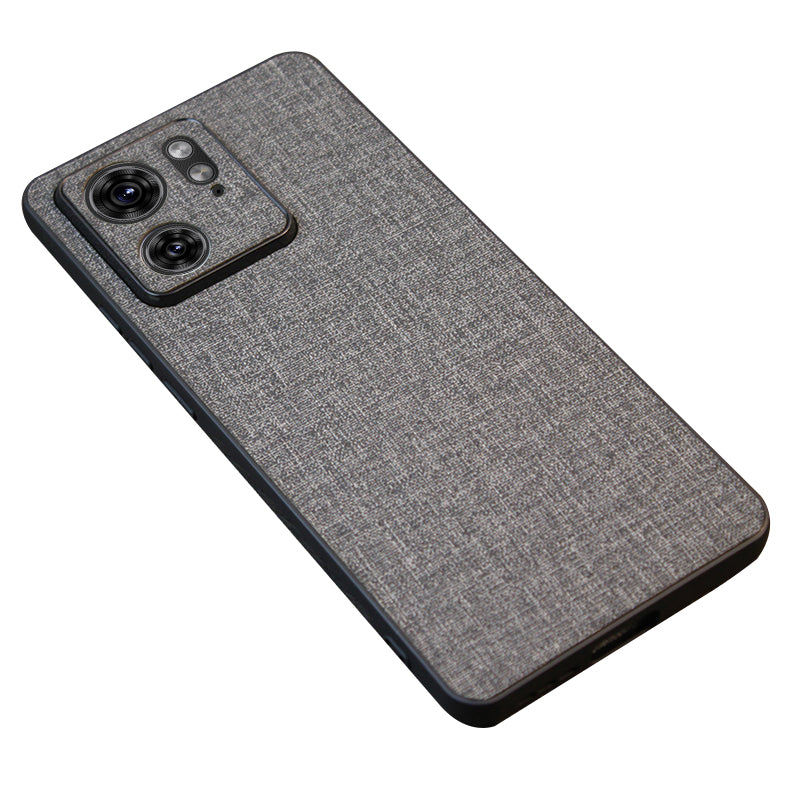 For Motorola Edge 40 5G Case Hard Protective Phone Cover with Cloth Texture - Grey