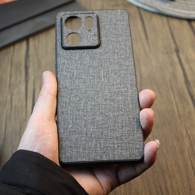 For Motorola Edge 40 5G Case Hard Protective Phone Cover with Cloth Texture - Grey