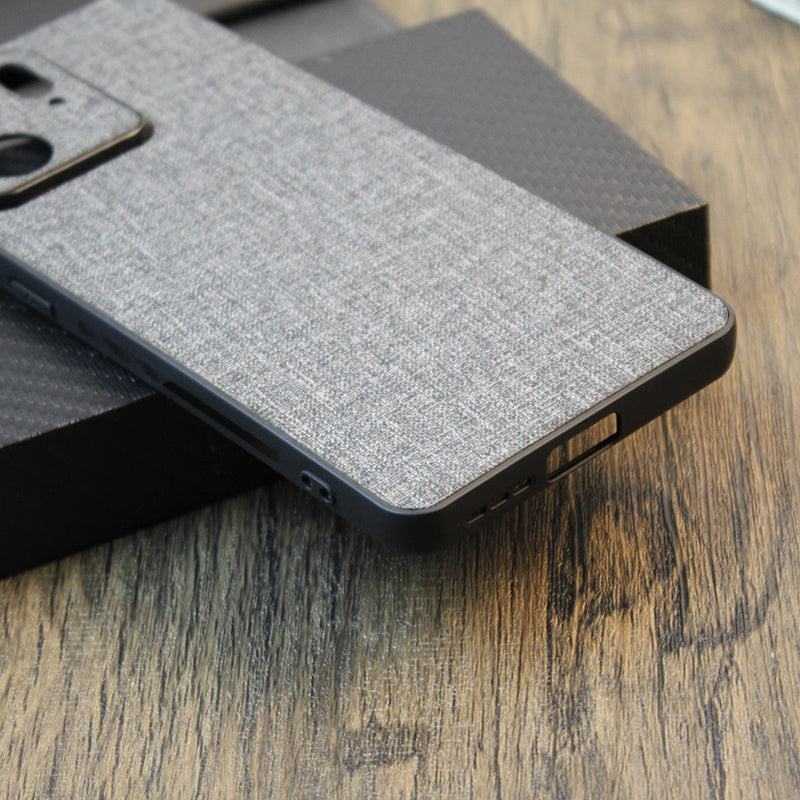 For Motorola Edge 40 5G Case Hard Protective Phone Cover with Cloth Texture - Grey