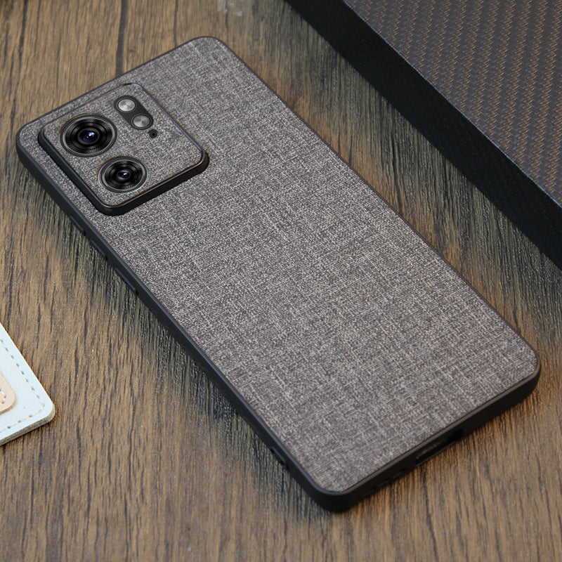 For Motorola Edge 40 5G Case Hard Protective Phone Cover with Cloth Texture - Grey