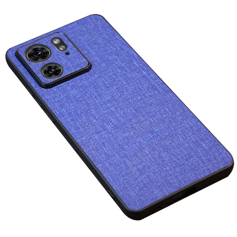 For Motorola Edge 40 5G Case Hard Protective Phone Cover with Cloth Texture - Grey