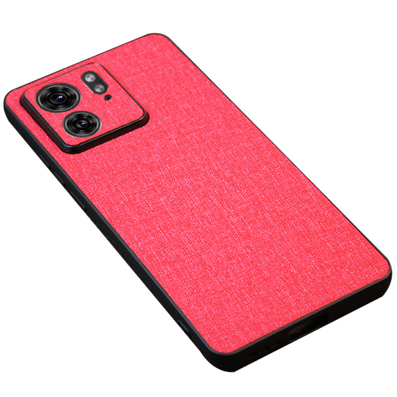 For Motorola Edge 40 5G Case Hard Protective Phone Cover with Cloth Texture - Grey