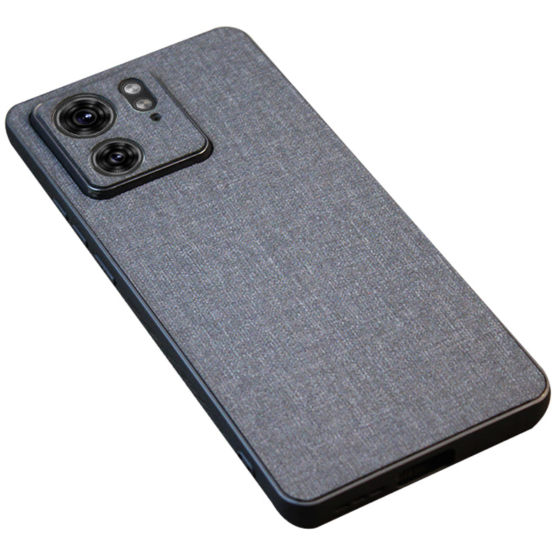 For Motorola Edge 40 5G Case Hard Protective Phone Cover with Cloth Texture - Grey