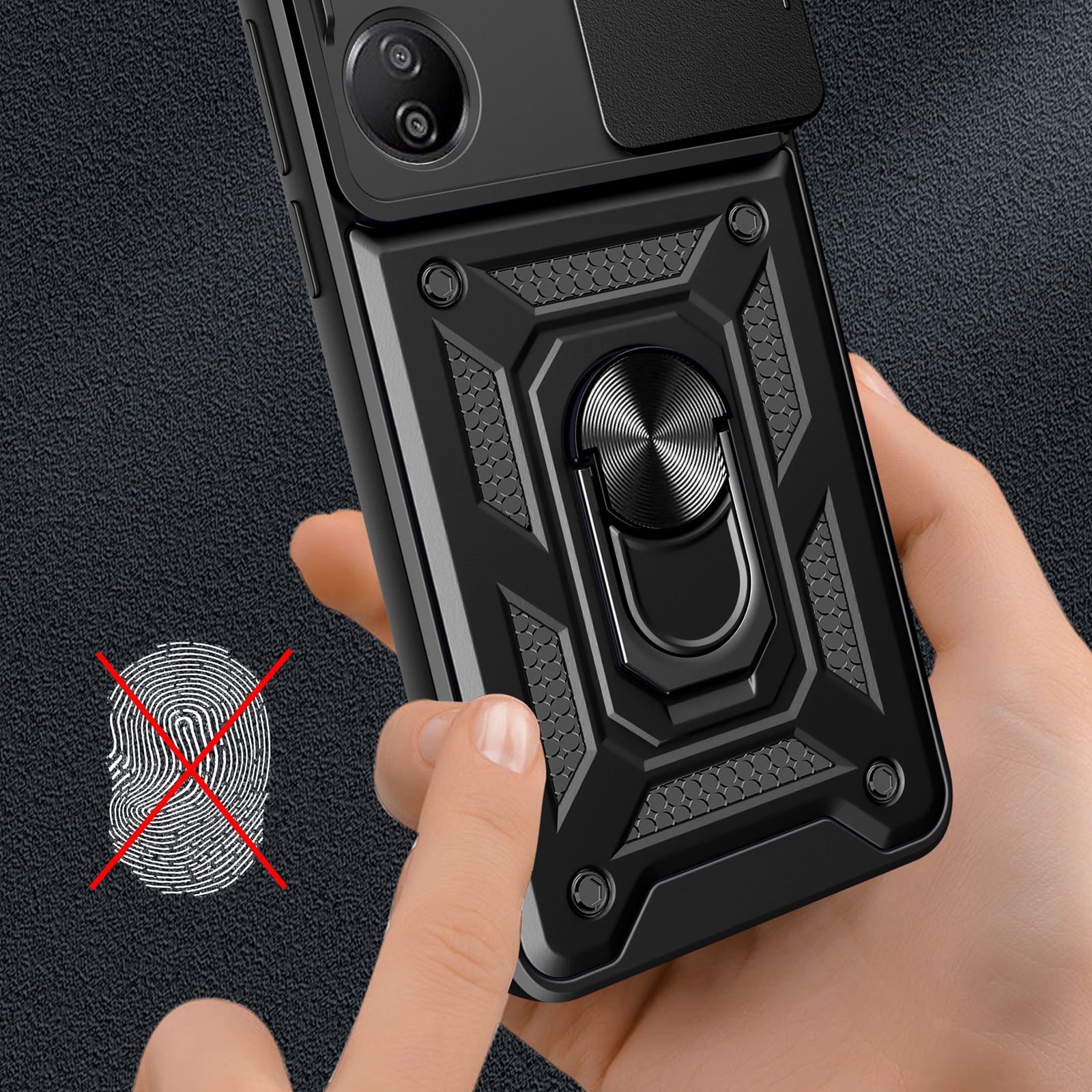 For Xiaomi Redmi 13C 4G / Poco C65 4G Case Anti-scratch TPU+PC Kickstand Phone Cover - Silver