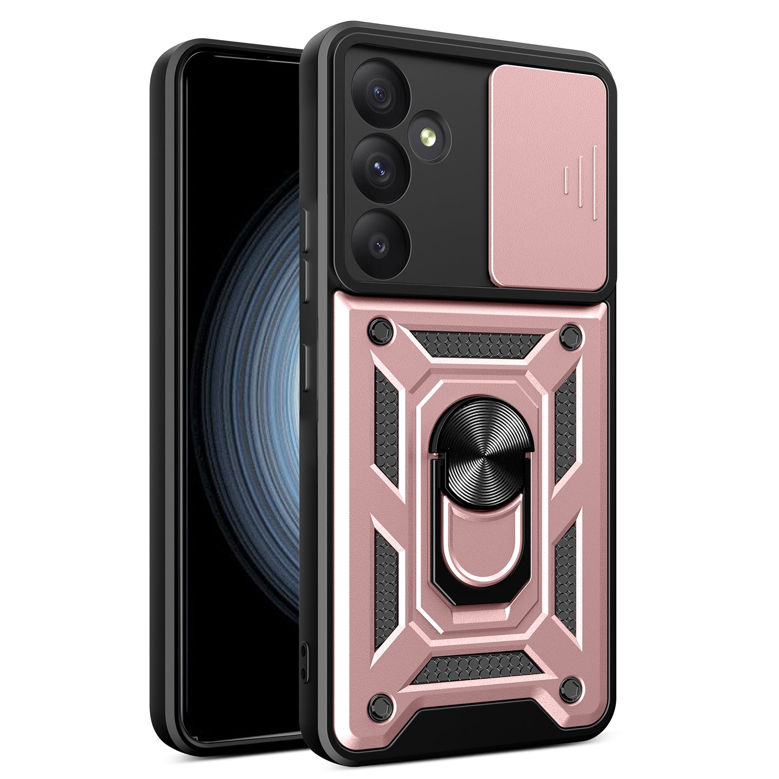 For Samsung Galaxy A35 5G Case Slim-Fit PC+TPU Kickstand Protective Back Shell - Rose Gold