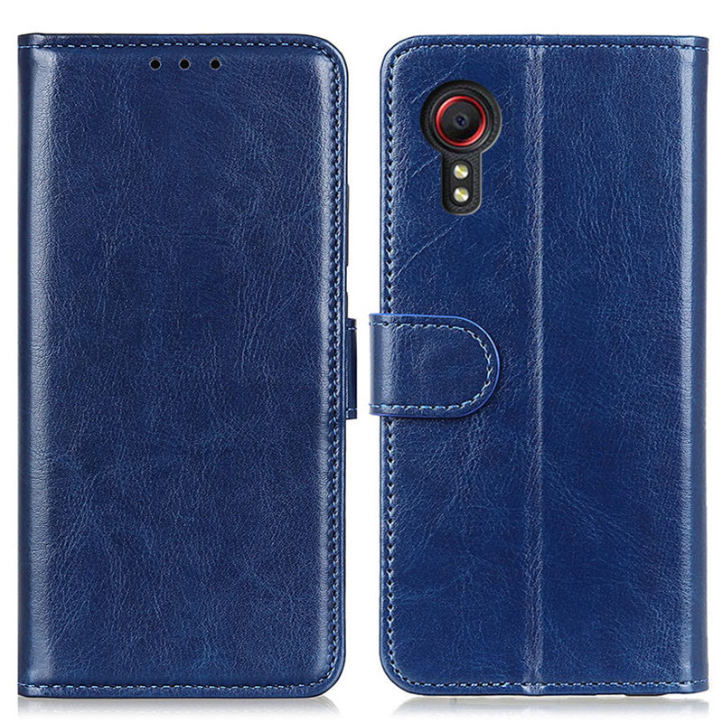PU Leather Cover for Samsung Galaxy Xcover7 Crazy Horse Texture Cell Phone Cases - Black