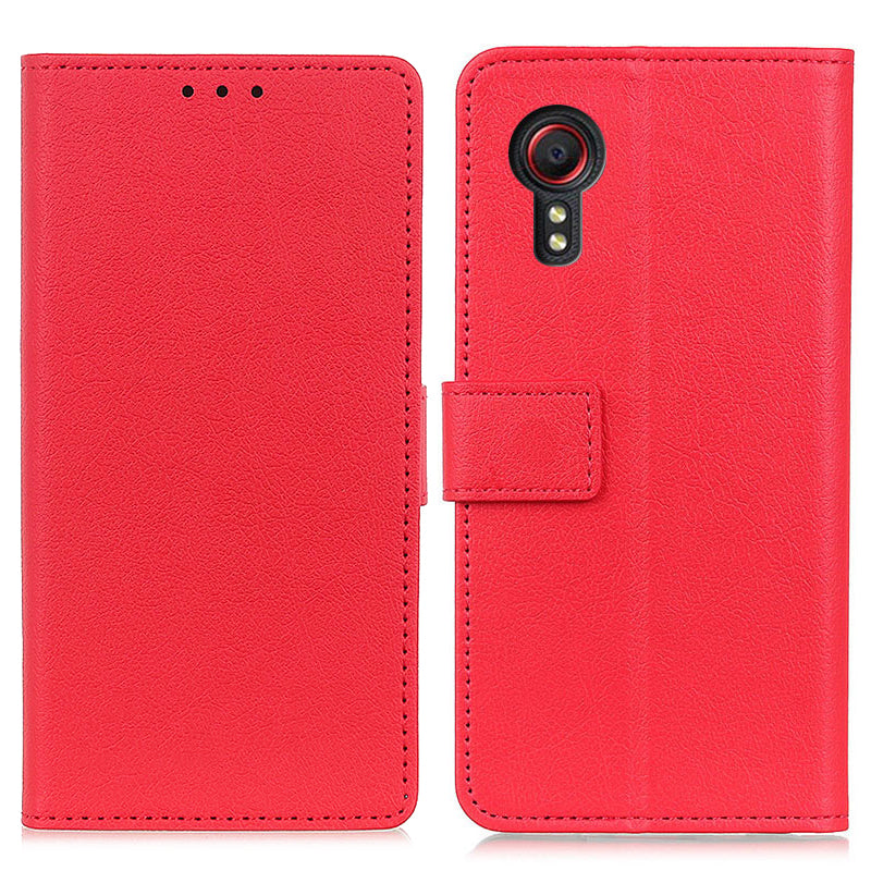 Phone Cover for Samsung Galaxy Xcover7 Case Anti-Scratch Wallet Stand Phone Shell - Black