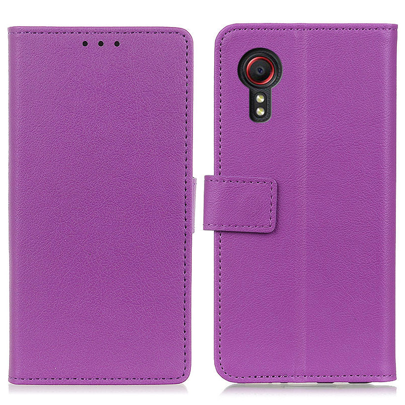 Phone Cover for Samsung Galaxy Xcover7 Case Anti-Scratch Wallet Stand Phone Shell - Black