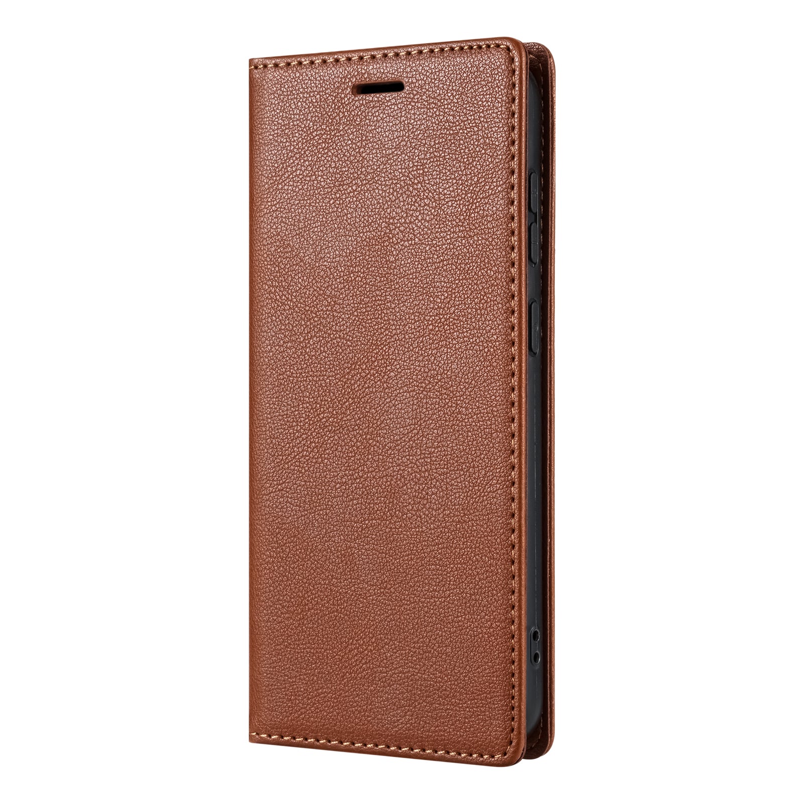 BKS-001 For Samsung Galaxy A55 5G Case Magnetic Shock Absorbing Leather Phone Cover - Brown