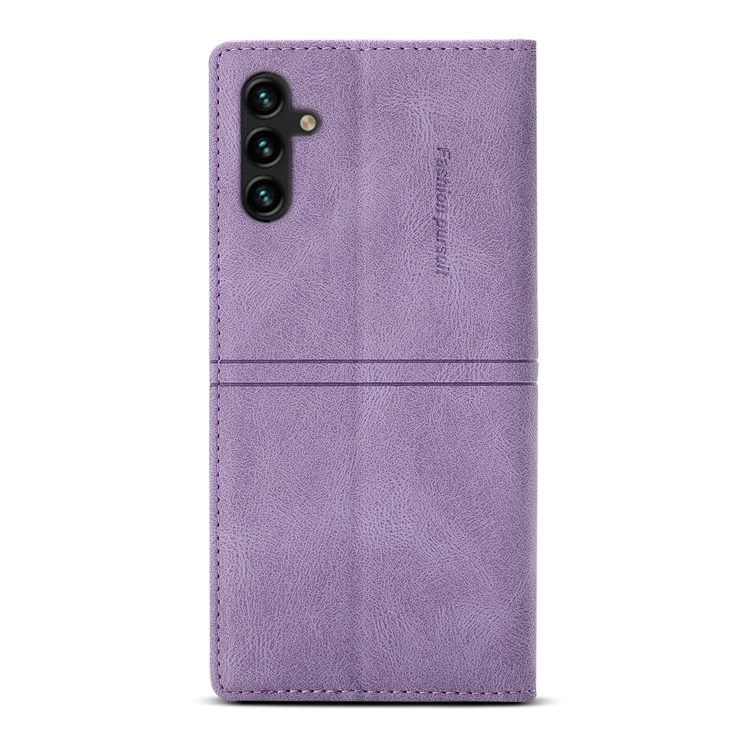 For Samsung Galaxy A55 5G Cell Phone Case Anti-drop Wallet Leather Shockproof Stand Cover - Purple