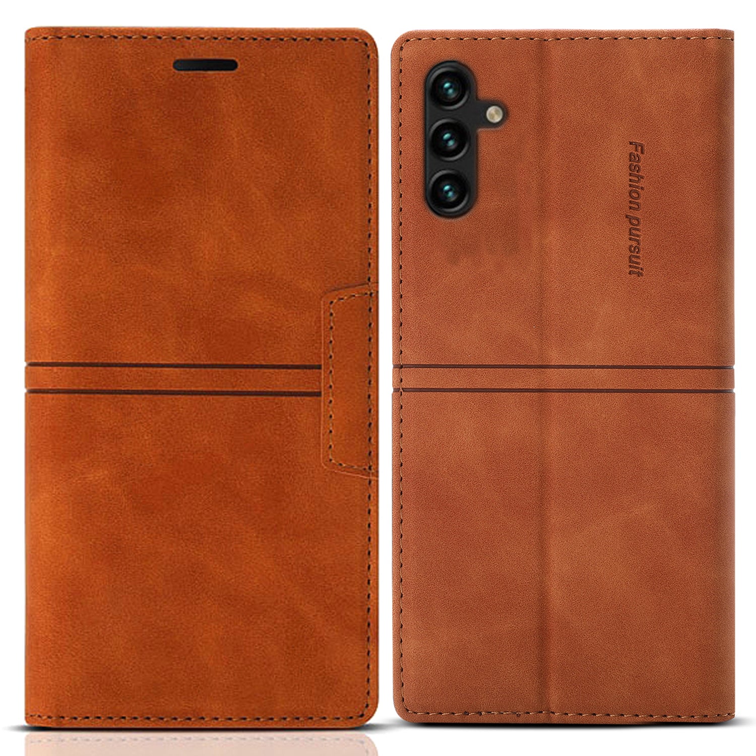 For Samsung Galaxy A55 5G Cell Phone Case Anti-drop Wallet Leather Shockproof Stand Cover - Purple