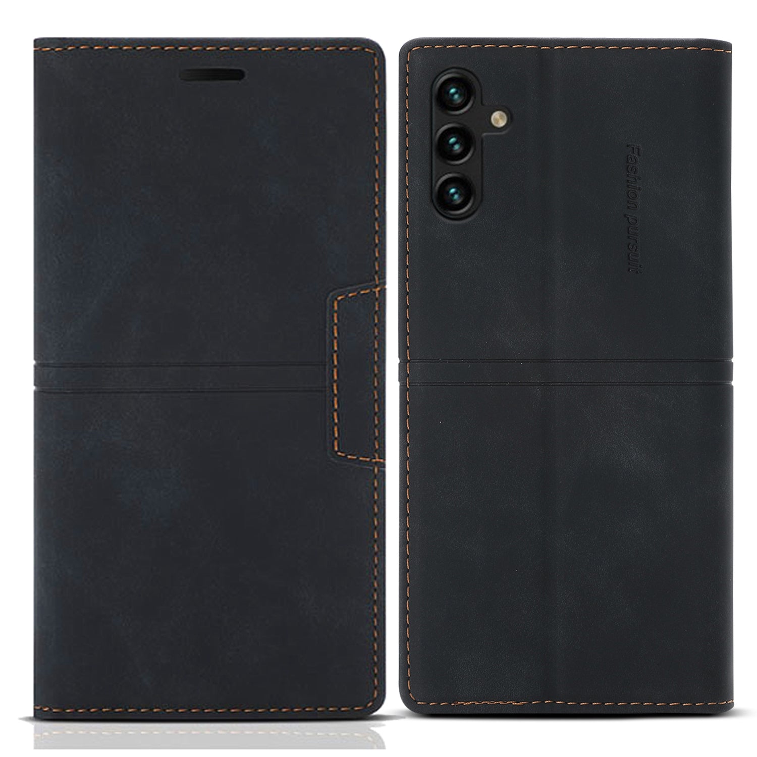 For Samsung Galaxy A35 5G Cell Phone Case Magnetic Auto Closing Flip Stand Wallet Leather Cover - Purple