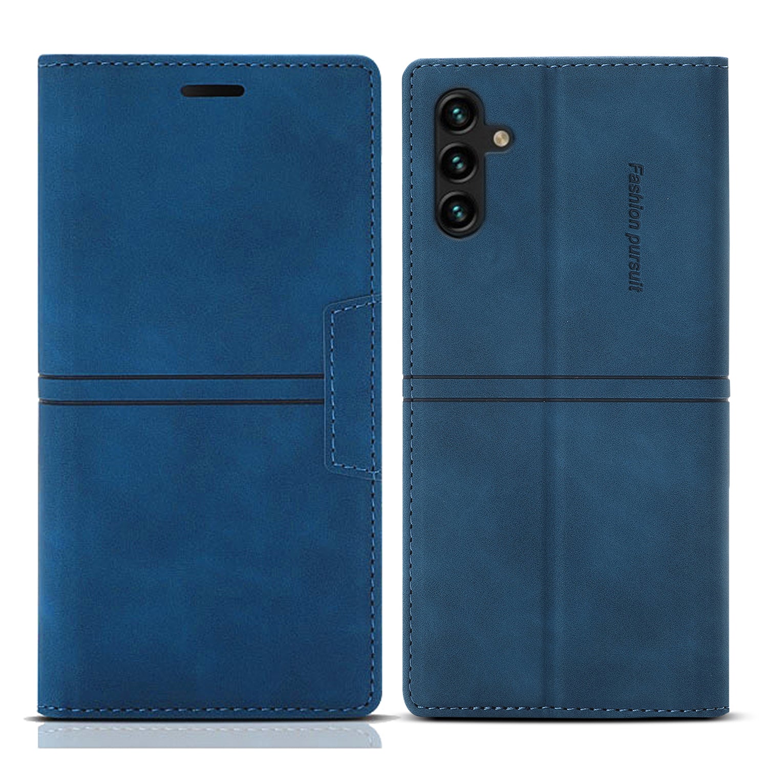 For Samsung Galaxy A35 5G Cell Phone Case Magnetic Auto Closing Flip Stand Wallet Leather Cover - Purple