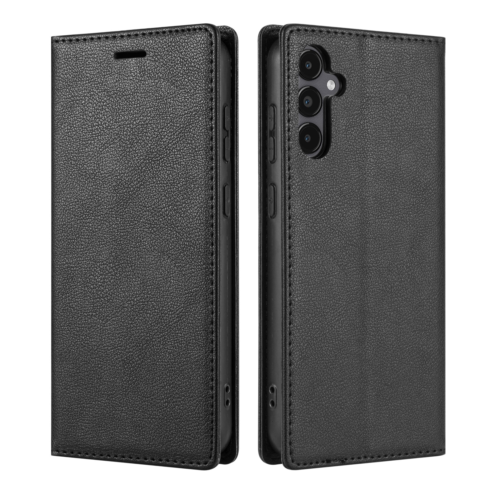 BKS-001 For Samsung Galaxy A35 5G Magnetic Case PU Leather+TPU Card Holder Phone Cover - Brown