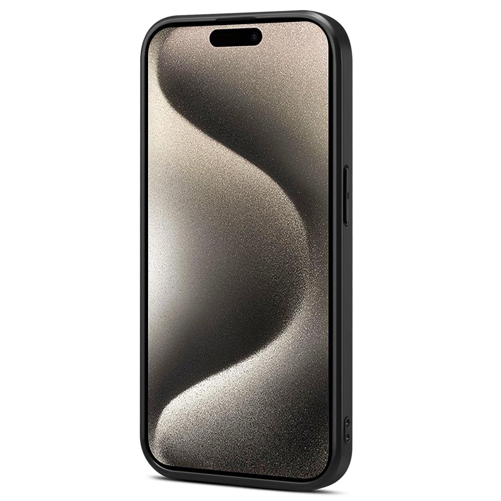 For iPhone 15 Pro Max Case Shockproof Crocodile Textured PU+PC+TPU Phone Cover - Black
