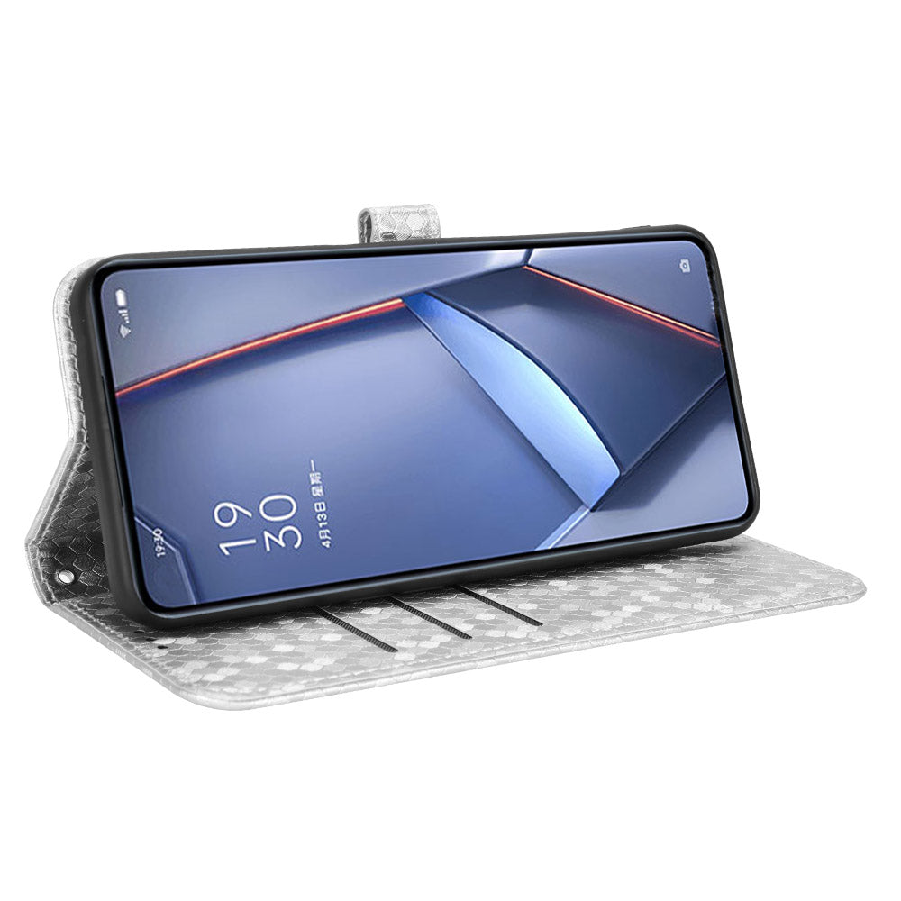 For Transsion Tecno Spark 20 Pro Cell Phone Case PU Leather Imprinted Wallet Shockproof Stand Cover - Silver