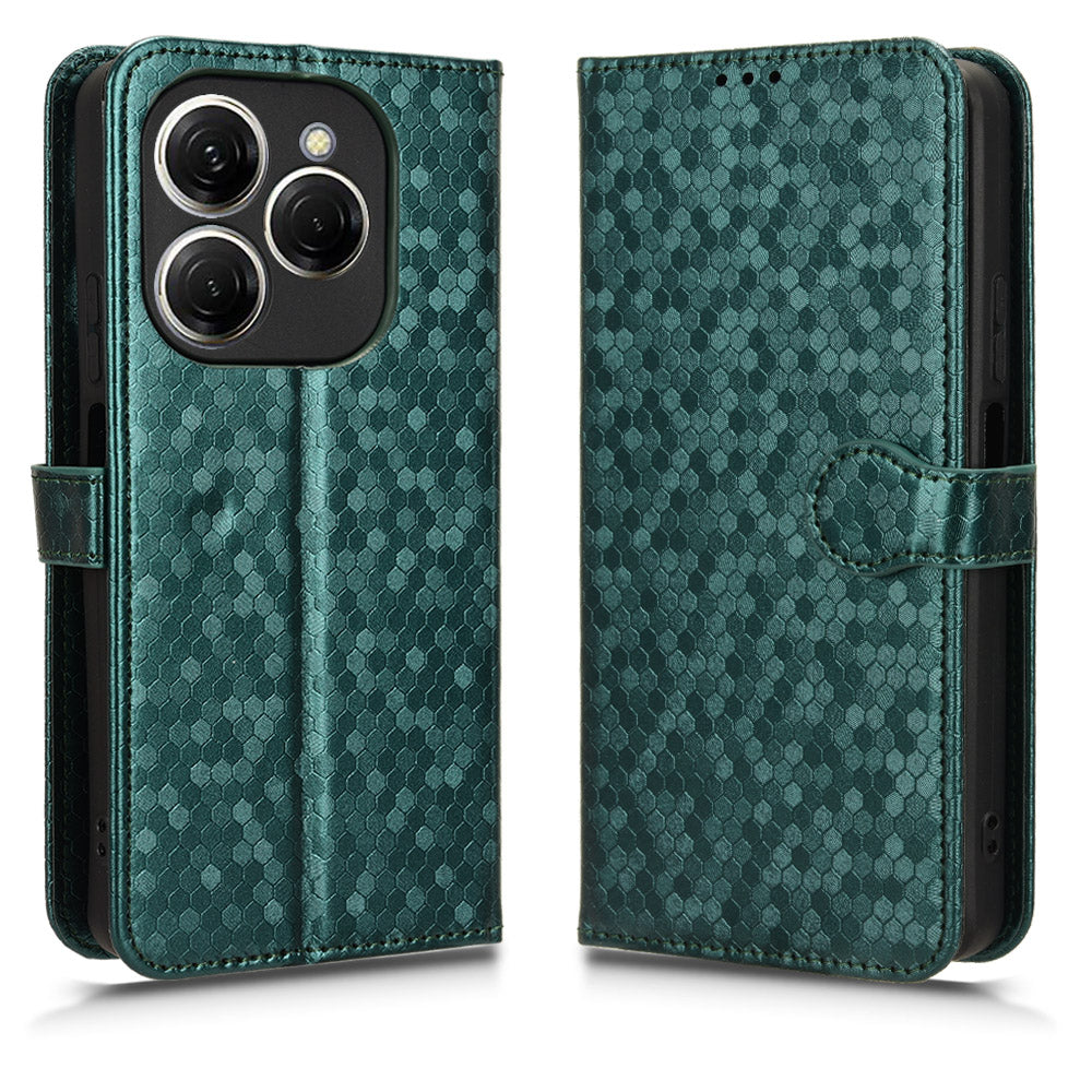 For Transsion Tecno Spark 20 Pro Cell Phone Case PU Leather Imprinted Wallet Shockproof Stand Cover - Silver