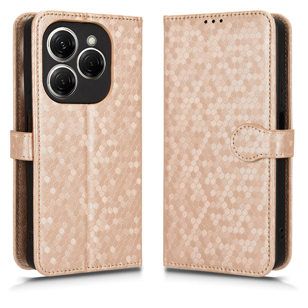 For Transsion Tecno Spark 20 Pro Cell Phone Case PU Leather Imprinted Wallet Shockproof Stand Cover - Silver
