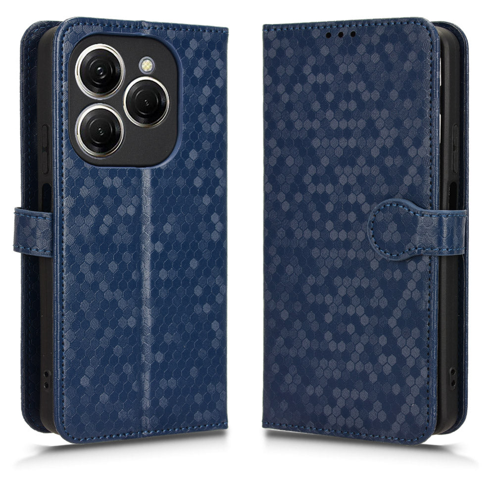 For Transsion Tecno Spark 20 Pro Cell Phone Case PU Leather Imprinted Wallet Shockproof Stand Cover - Silver