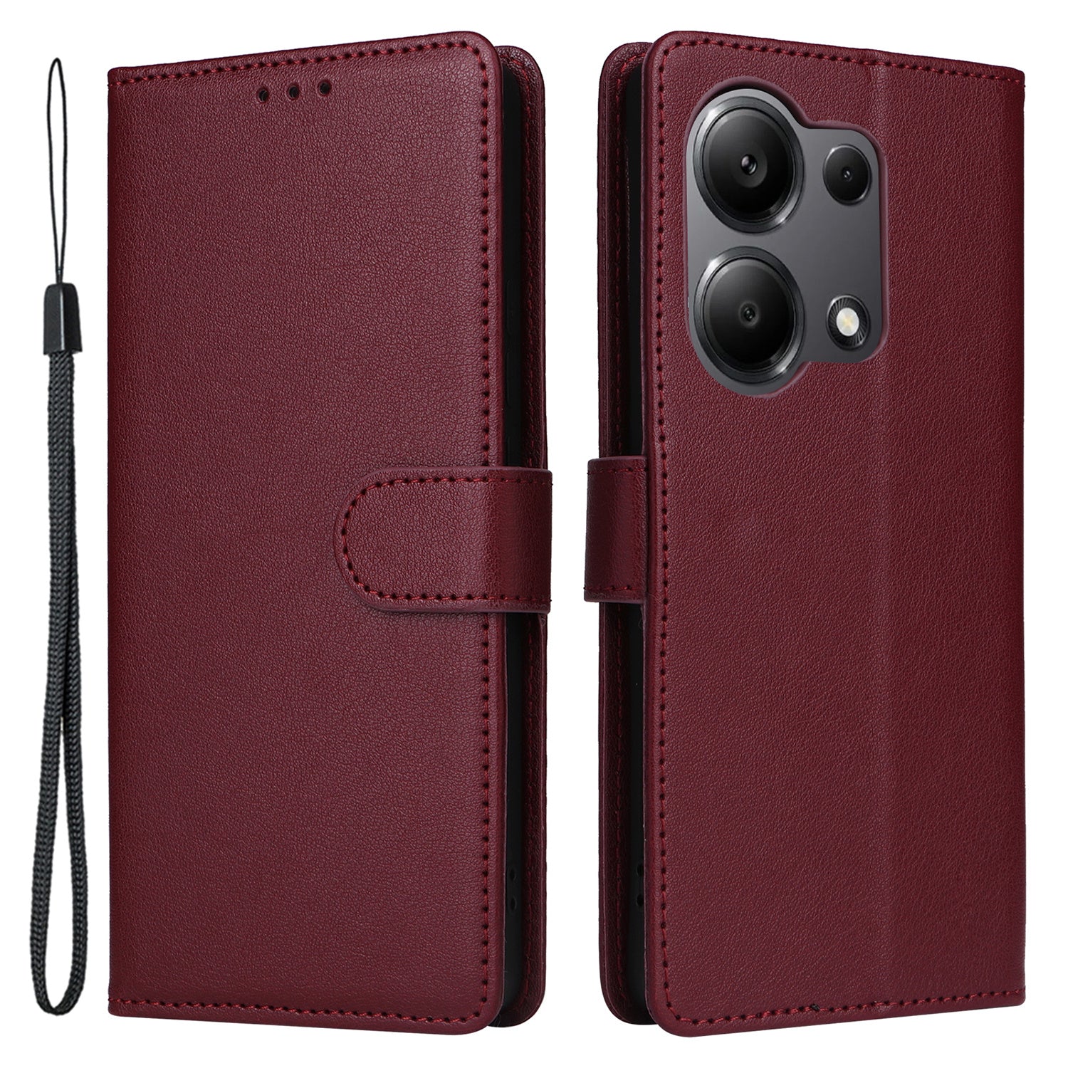 For Xiaomi Redmi Note 13 Pro 4G / Poco M6 Pro 4G Leather Case Card Slots Phone Stand Cover