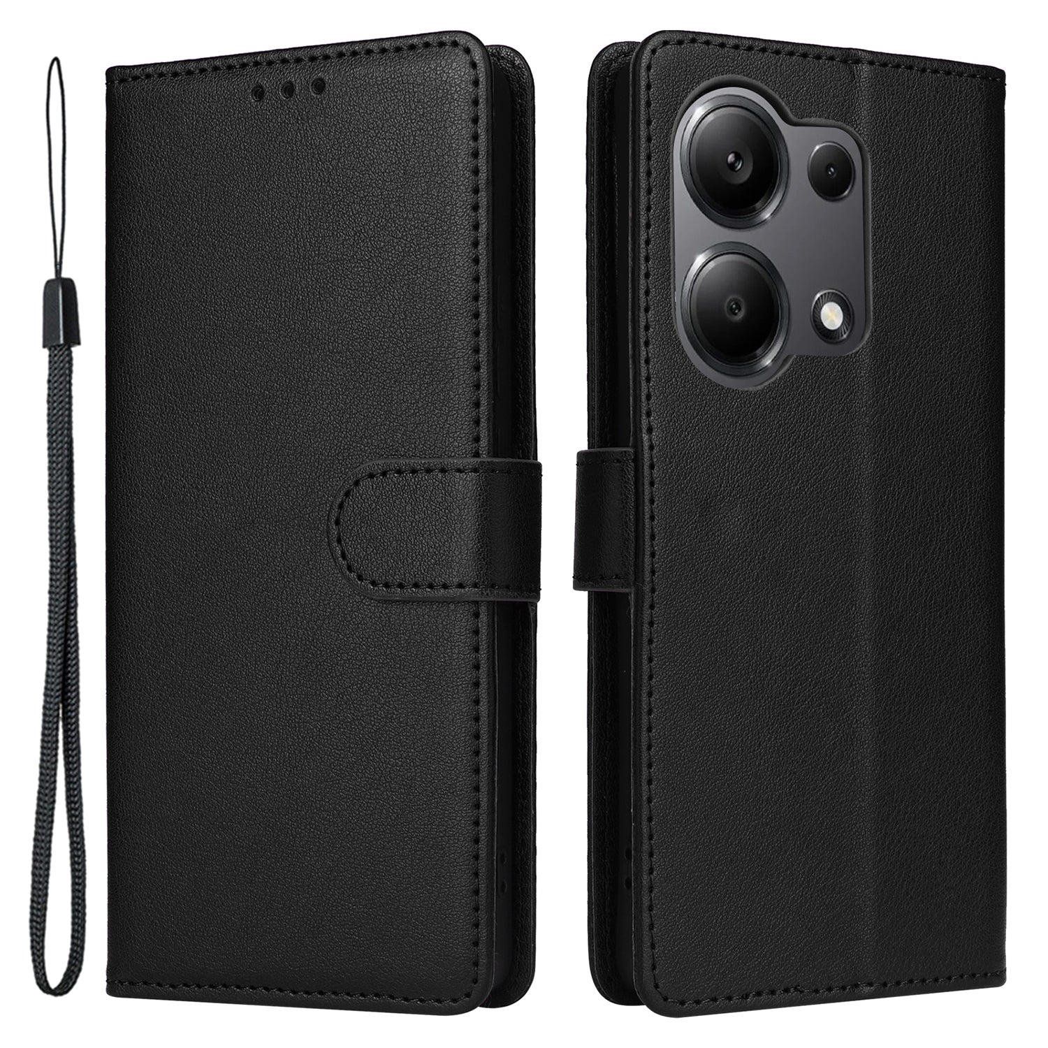 For Xiaomi Redmi Note 13 Pro 4G / Poco M6 Pro 4G Leather Case Card Slots Phone Stand Cover