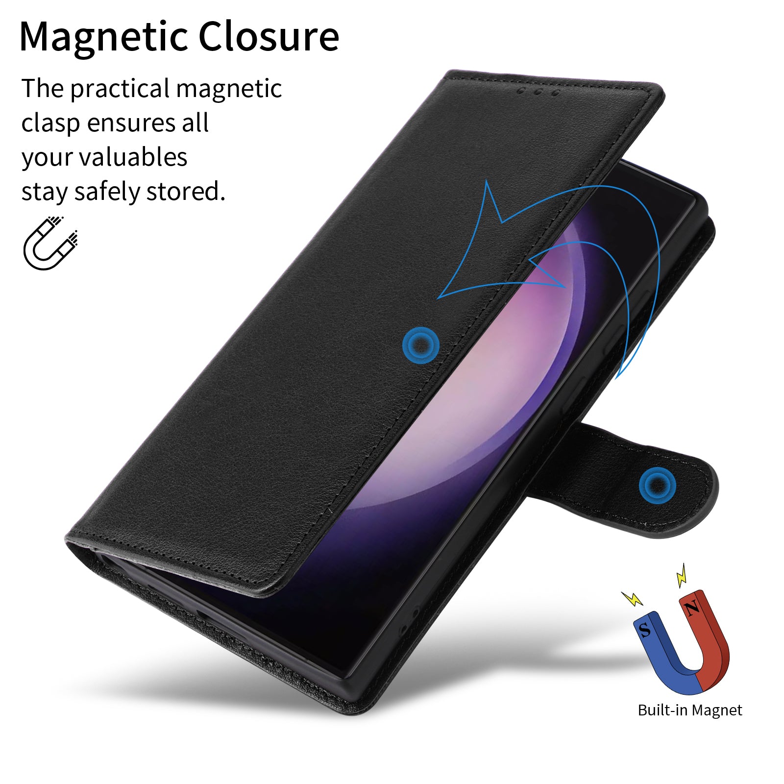 For Samsung Galaxy S24 Ultra Case Card Slots Wallet Leather Protective Phone Cover