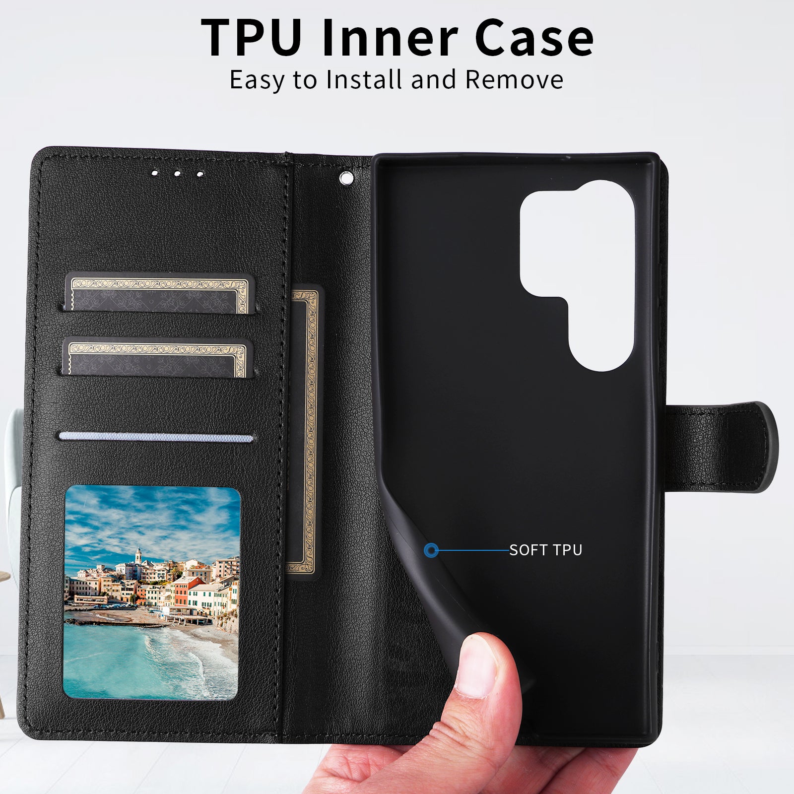 For Samsung Galaxy S24 Ultra Case Card Slots Wallet Leather Protective Phone Cover