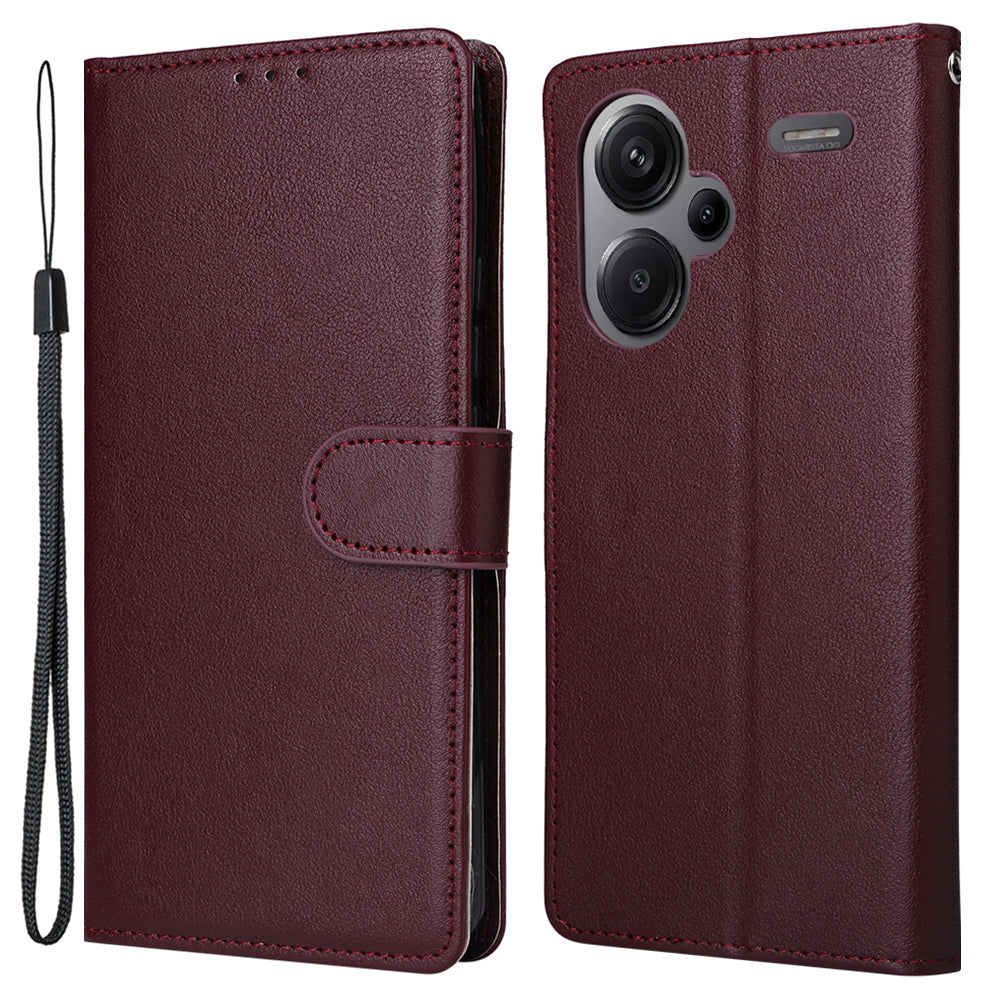 For Xiaomi Redmi Note 13 Pro+ 5G Case PU Leather Stand Phone Cover with 3 Card Slots