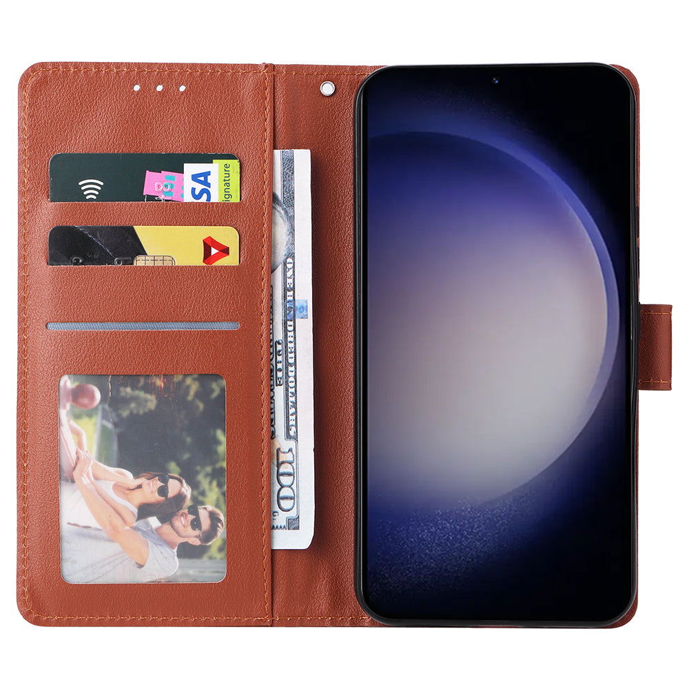 For Samsung Galaxy S24 Case PU Leather Wallet Phone Cover Magnetic Clasp