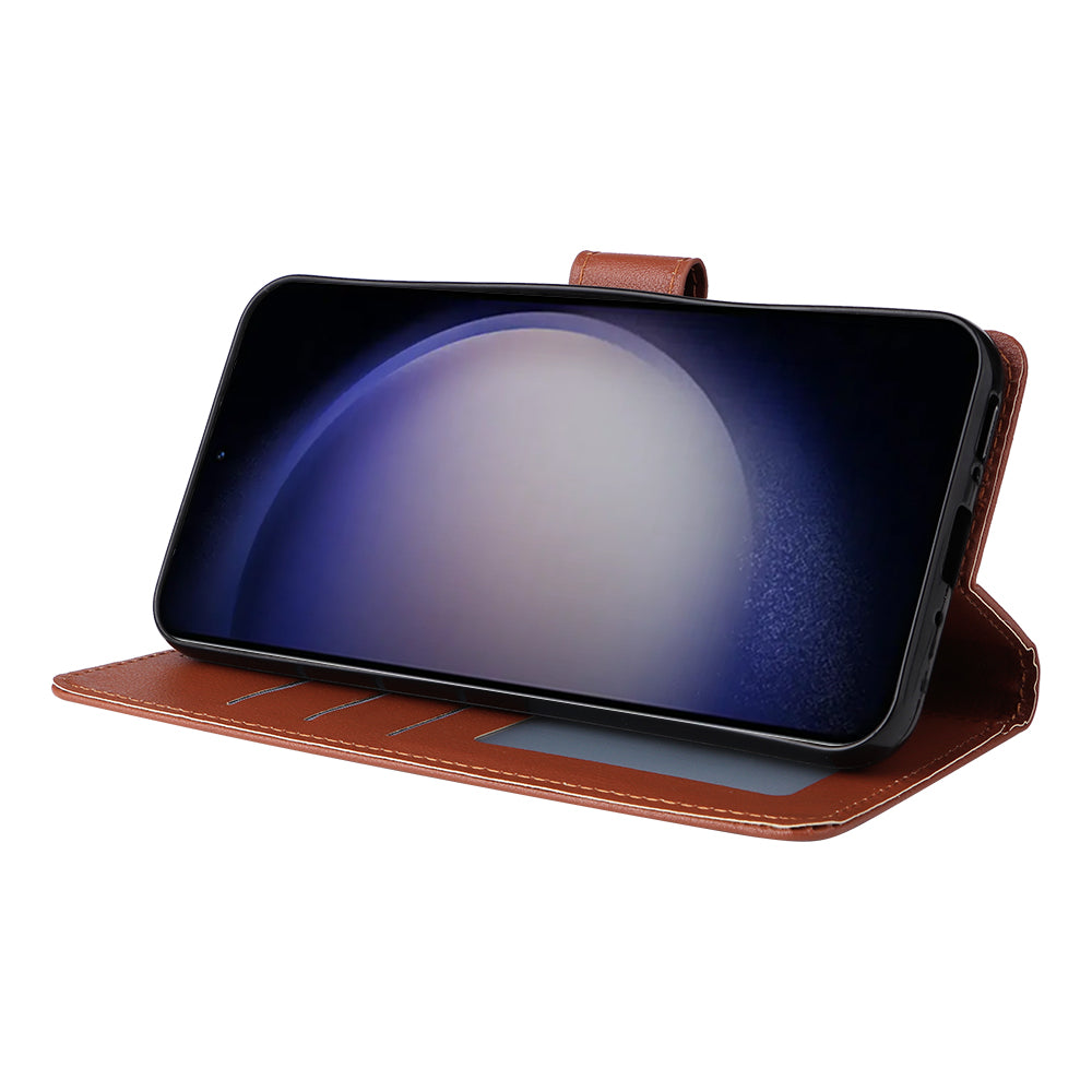 For Samsung Galaxy S24 Case PU Leather Wallet Phone Cover Magnetic Clasp