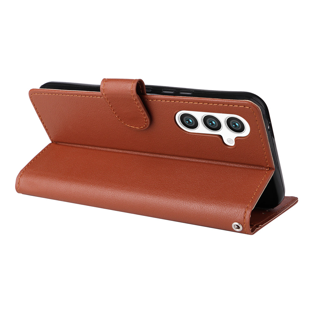 For Samsung Galaxy S24 Case PU Leather Wallet Phone Cover Magnetic Clasp