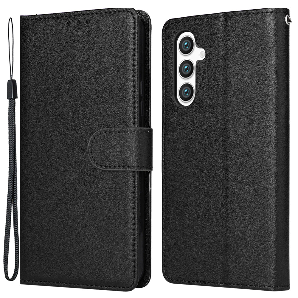 For Samsung Galaxy S24+ Case with Hand Strap PU Leather Phone Cover with Wallet