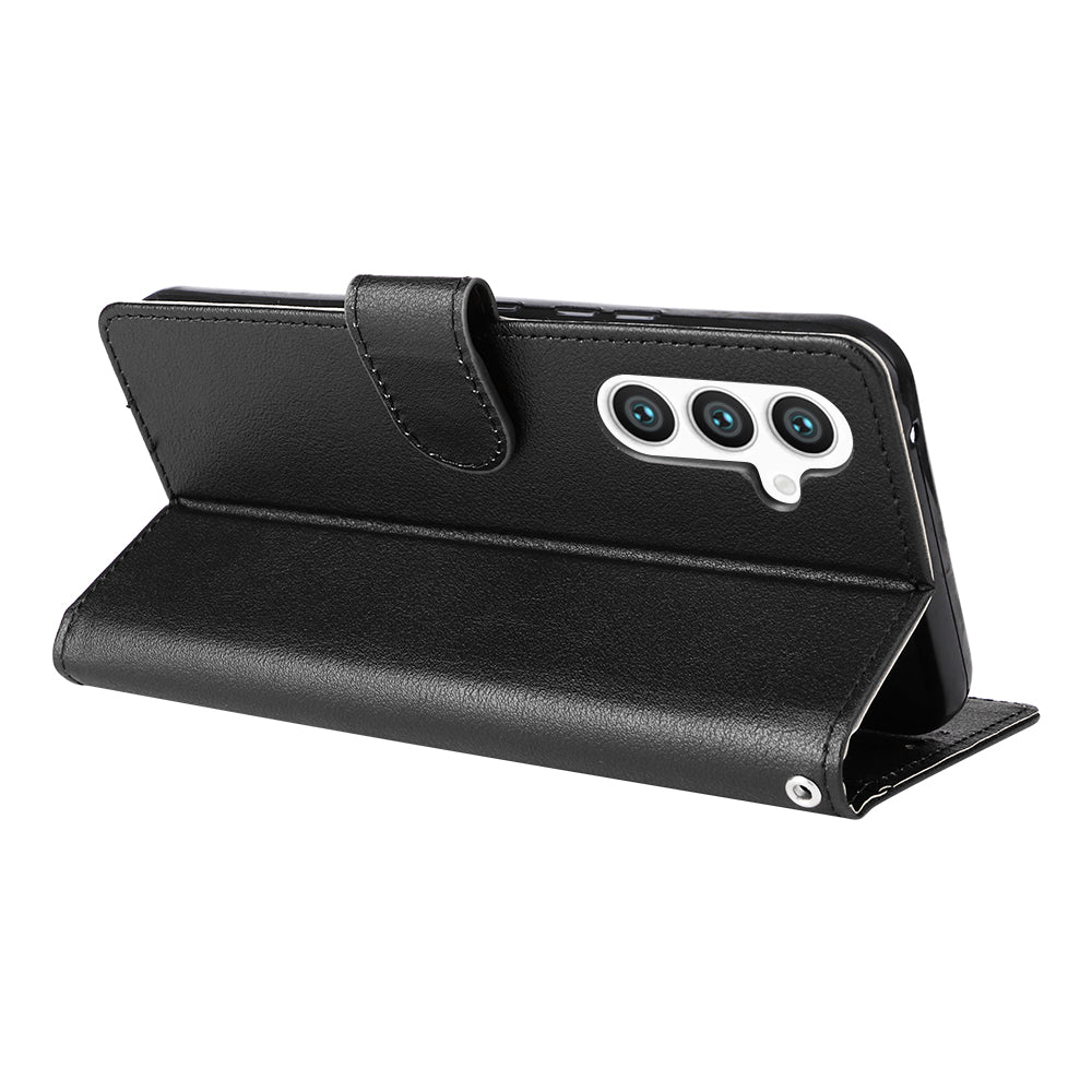 For Samsung Galaxy S24+ Case with Hand Strap PU Leather Phone Cover with Wallet