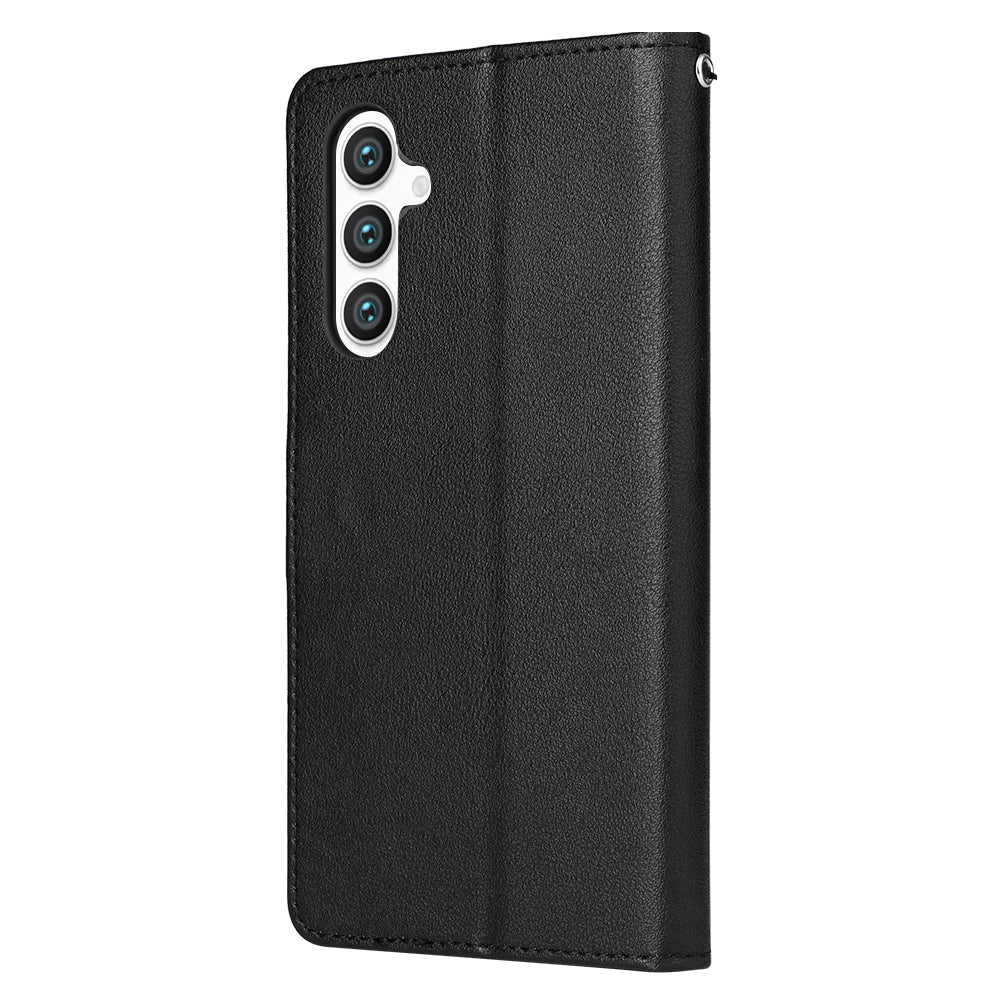 For Samsung Galaxy S24+ Case with Hand Strap PU Leather Phone Cover with Wallet